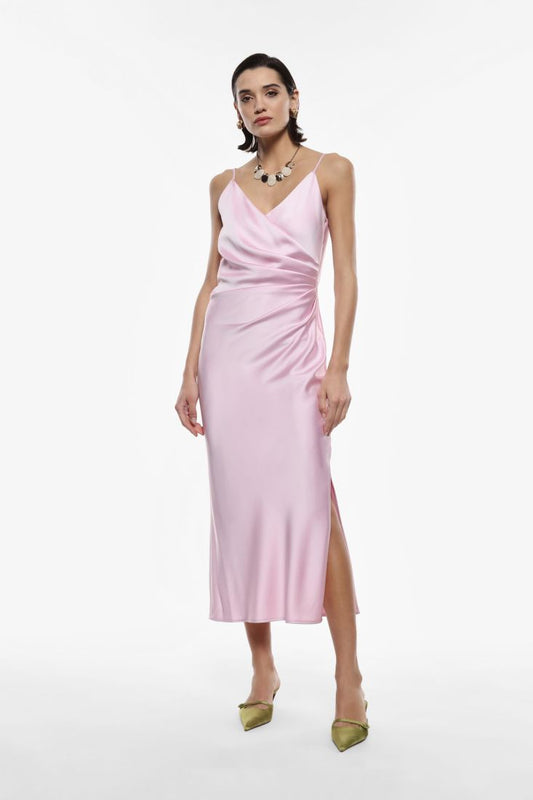 Imperial Abito Raso Rosa Confetto - Dolcevita Store Montesilvano