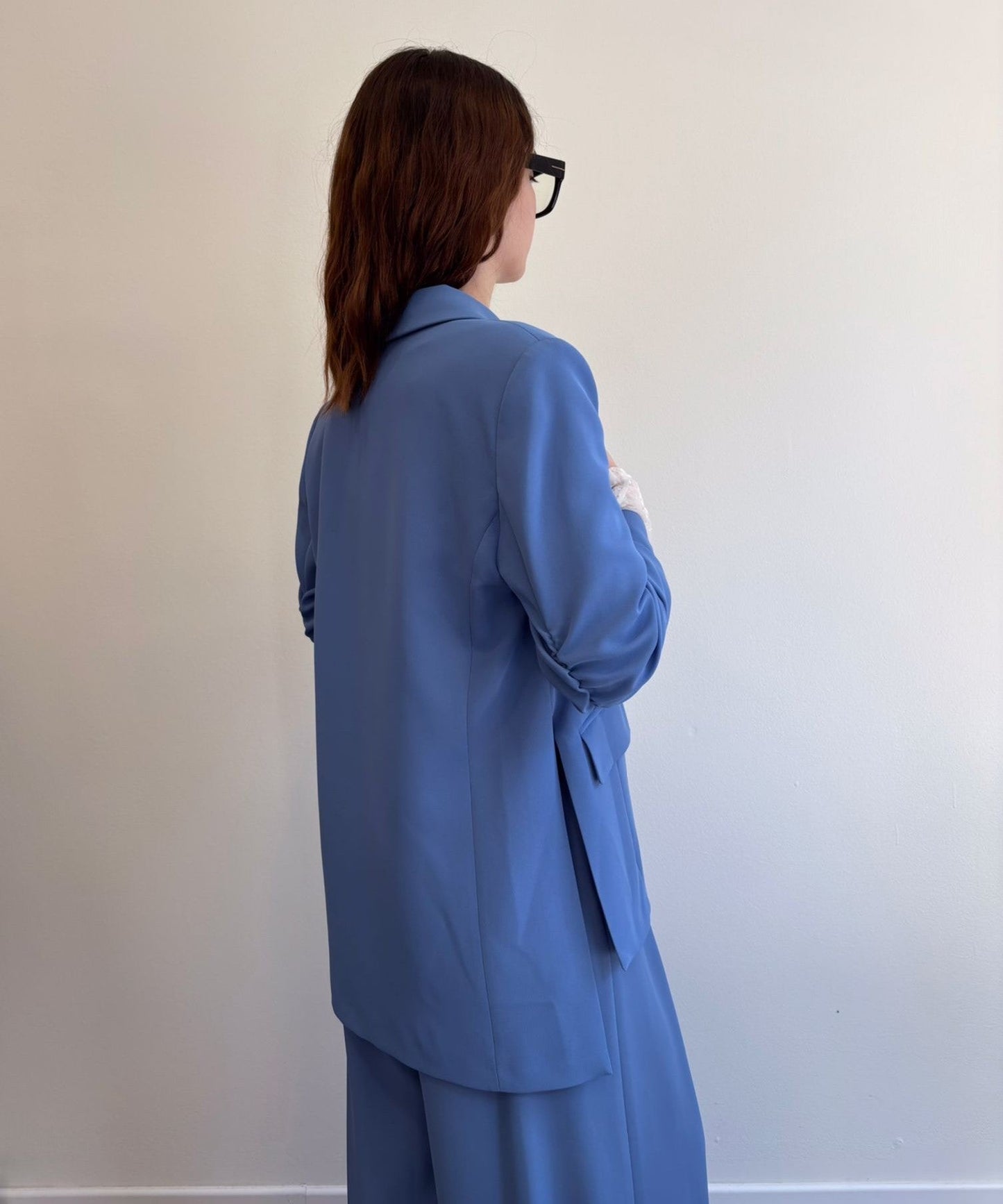 Imperial Blazer Monopetto Maniche Arricciate Ceruleo - Dolcevita Store Montesilvano