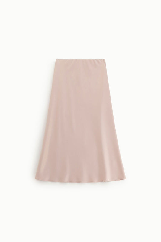 Imperial Gonna Midi Svasata Raso Cipria - Dolcevita Store Montesilvano