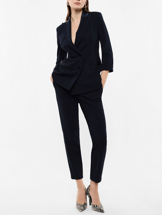 Imperial Pantaloni Sartoriali Vita Alta Bottone Blu - Dolcevita Store Montesilvano