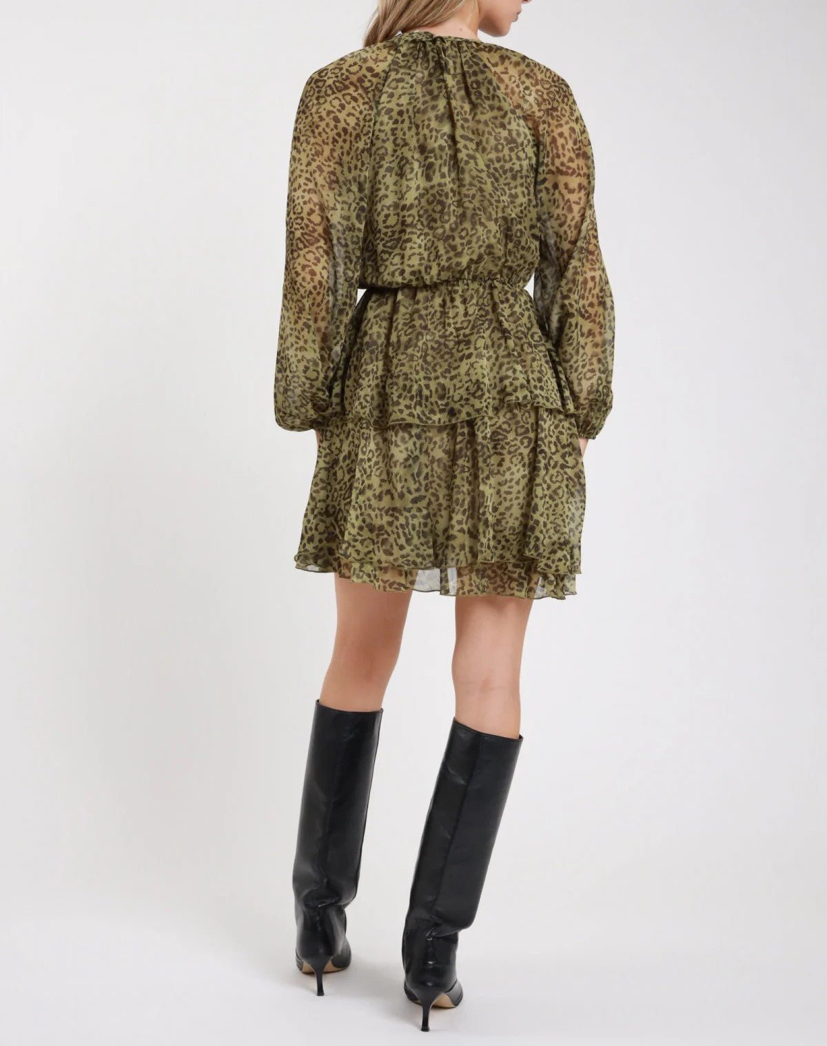 Susy Mix Abito Corto Animalier Verde - Dolcevita Store Montesilvano