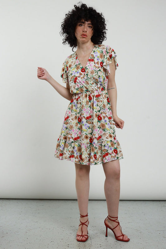 Susy Mix Abito Corto Fantasia Beige - Dolcevita Store Montesilvano