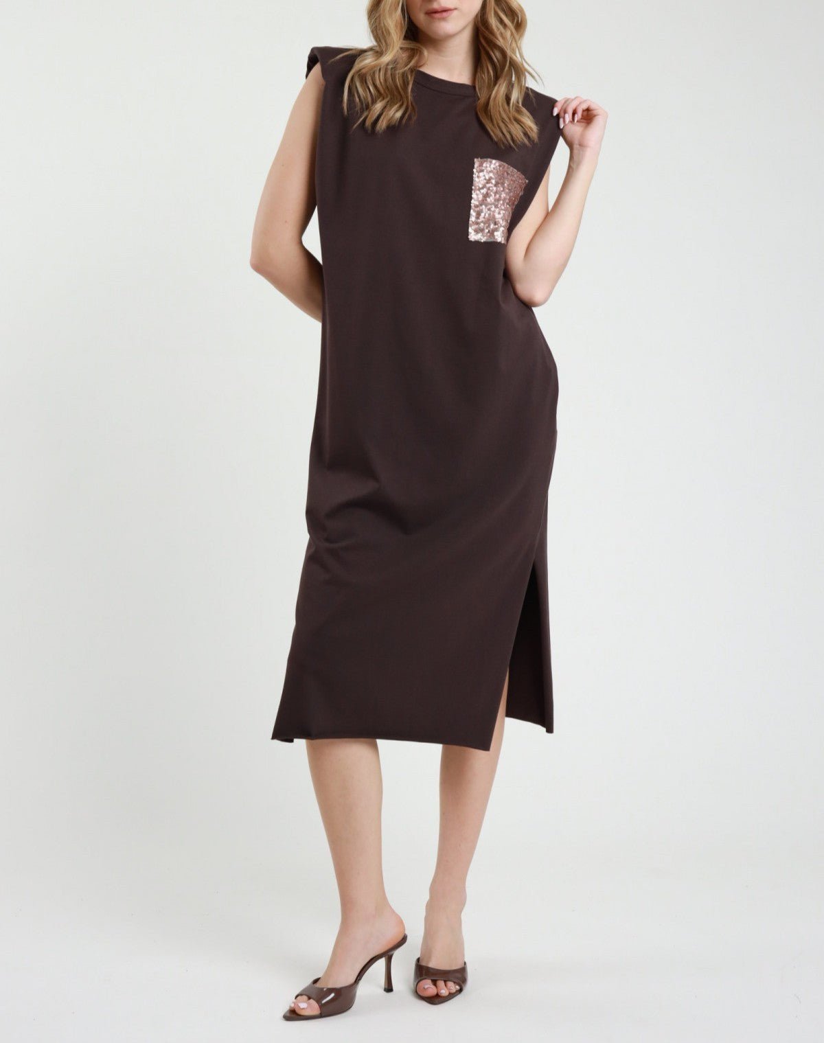 Susy Mix Abito Dritto + Taschino Paillettes Moro - Dolcevita Store Montesilvano