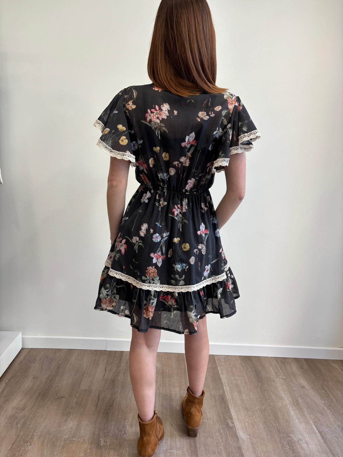 Susy Mix abito Incrocio Fantasia Nero - Dolcevita Store Montesilvano