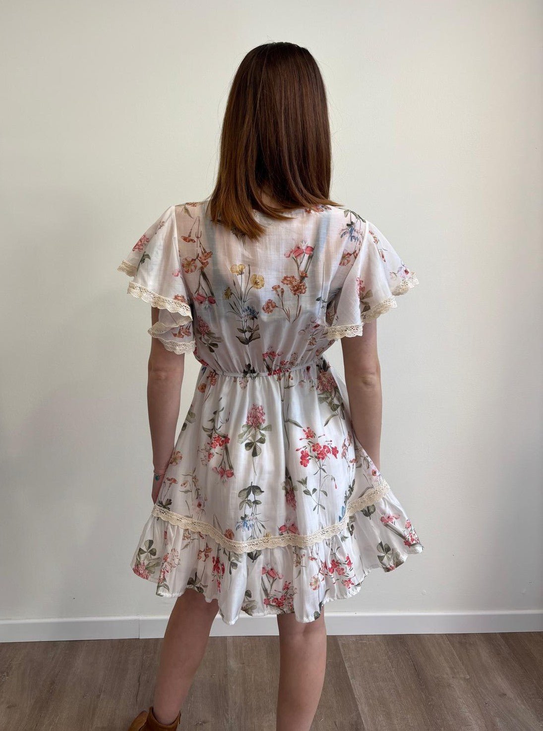 Susy Mix abito Incrocio Fantasia Panna - Dolcevita Store Montesilvano