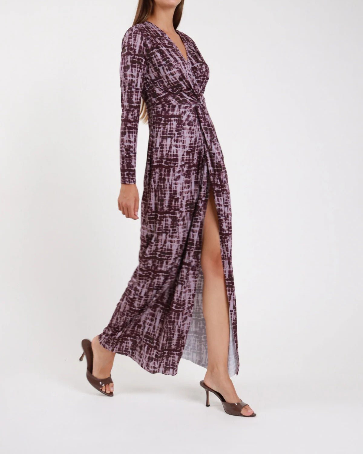Susy Mix Abito Lungo Nodo Viola - Dolcevita Store Montesilvano