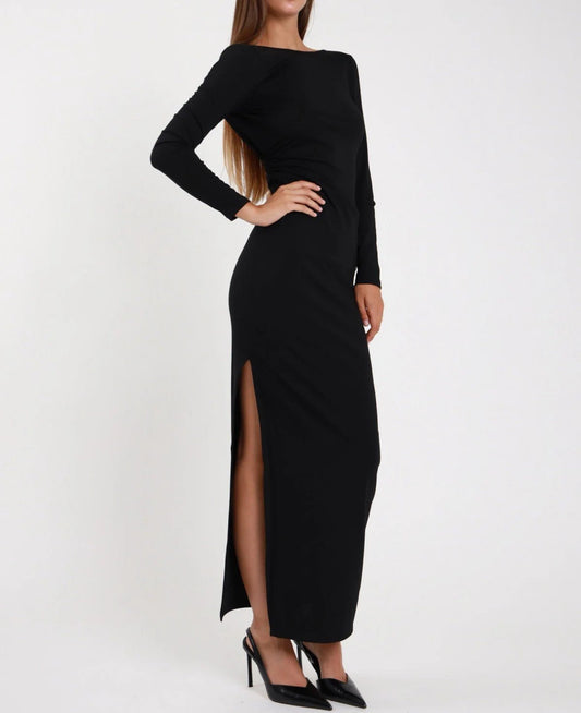 Susy Mix Abito Lungo Scollo Dietro Nero - Dolcevita Store Montesilvano