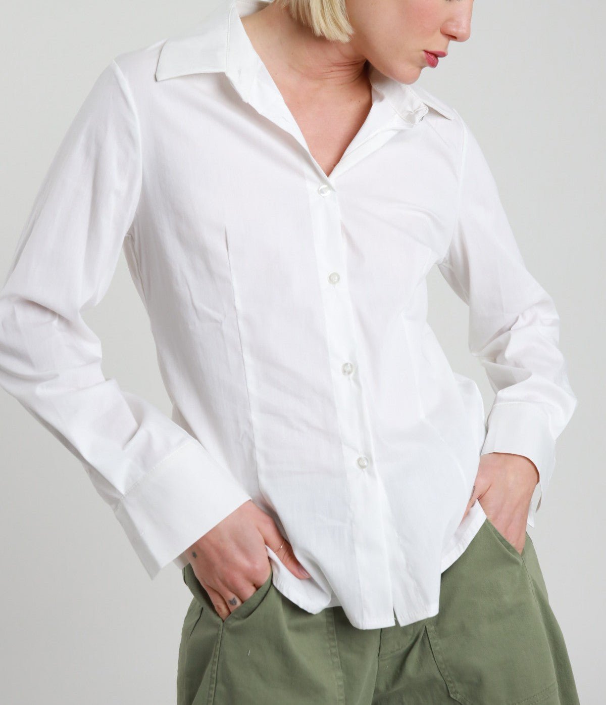 Susy Mix Camicia Con Bottone Gioiello Latte - Dolcevita Store Montesilvano