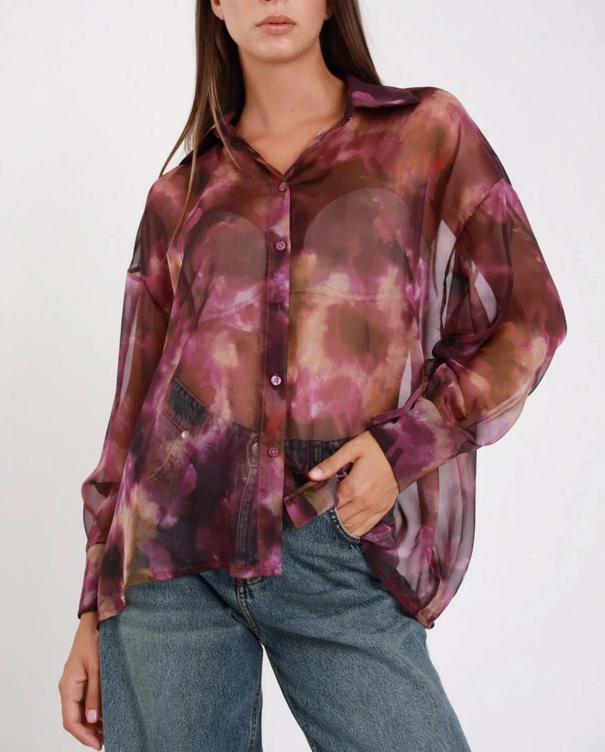 Susy Mix Camicia Fantasia Prugna - Dolcevita Store Montesilvano