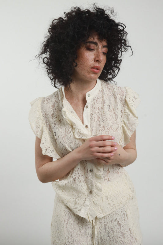 Susy Mix Camicia Pizzo Burro - Dolcevita Store Montesilvano