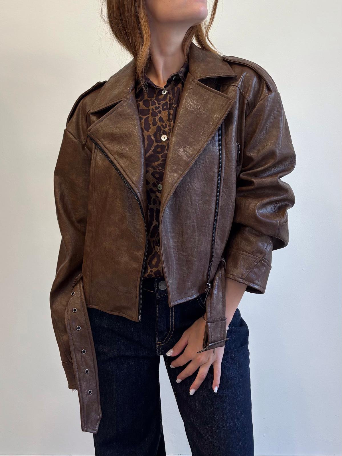 Susy Mix Chiodo Ecopelle Cuoio - Dolcevita Store Montesilvano