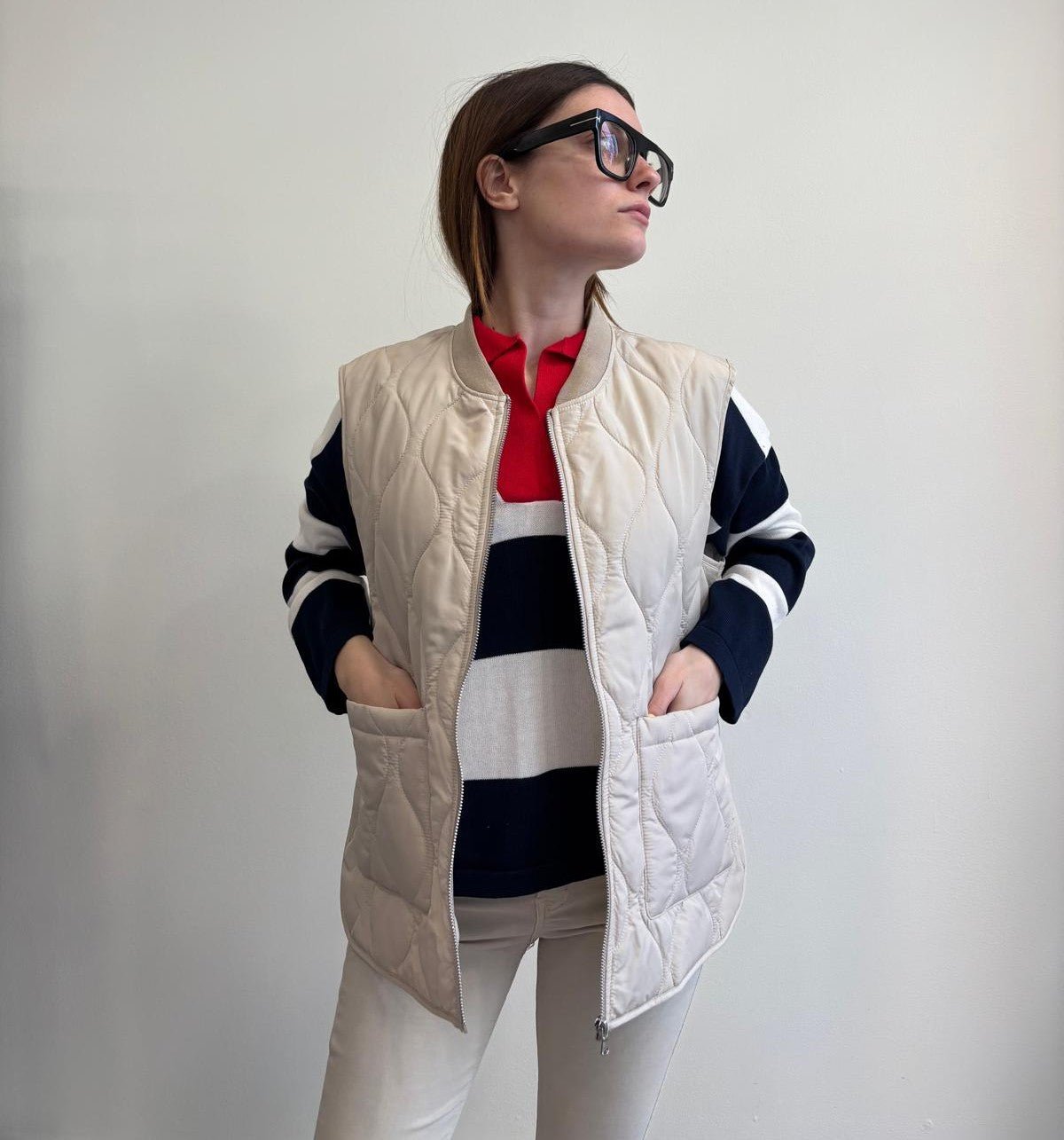 Susy Mix Gilet Trapuntato Beige - Dolcevita Store Montesilvano