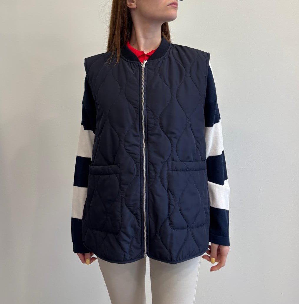 Susy Mix Gilet Trapuntato Blu - Dolcevita Store Montesilvano