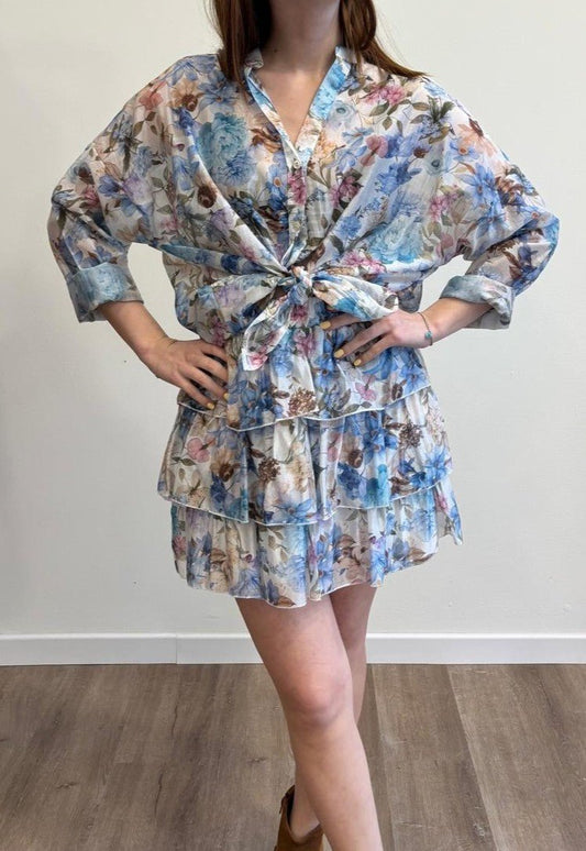 Susy Mix Minigonna Gale Fantasia Celeste - Dolcevita Store Montesilvano