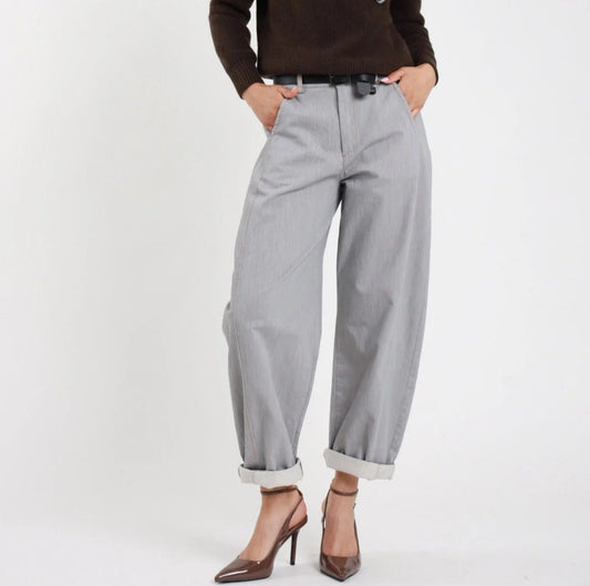 Susy Mix Pantalone Ovetto Grigio - Dolcevita Store Montesilvano