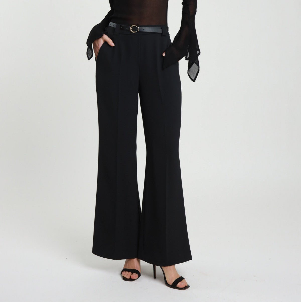 Susy Mix Pantalone Palazzo +Cinta Nero - Dolcevita Store Montesilvano