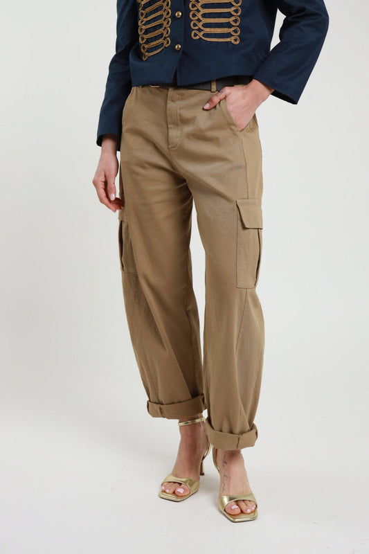 Susy Mix PantaloneTasconi Con Cintura Cammello - Dolcevita Store Montesilvano