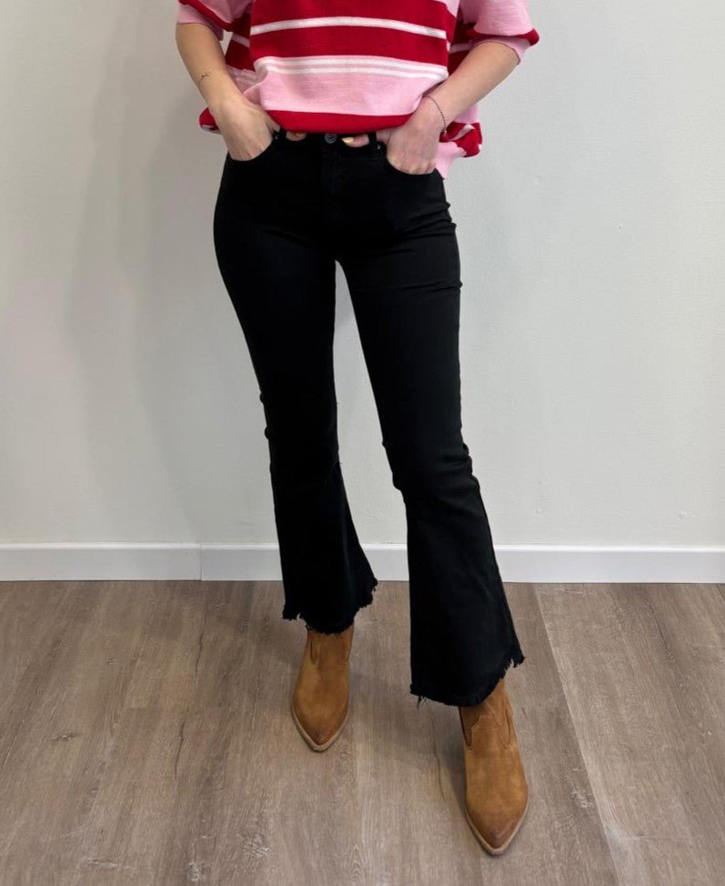 Susy Mix Pnatalone Denim Trombetta Nero - Dolcevita Store Montesilvano