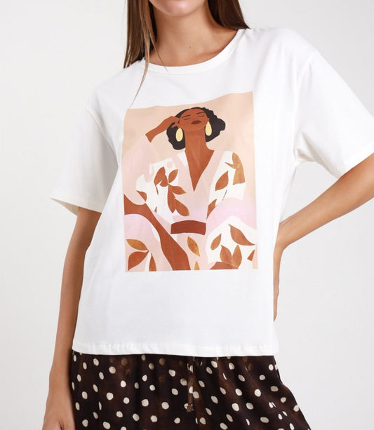 Susy Mix T-shirt Stampa Latte - Dolcevita Store Montesilvano