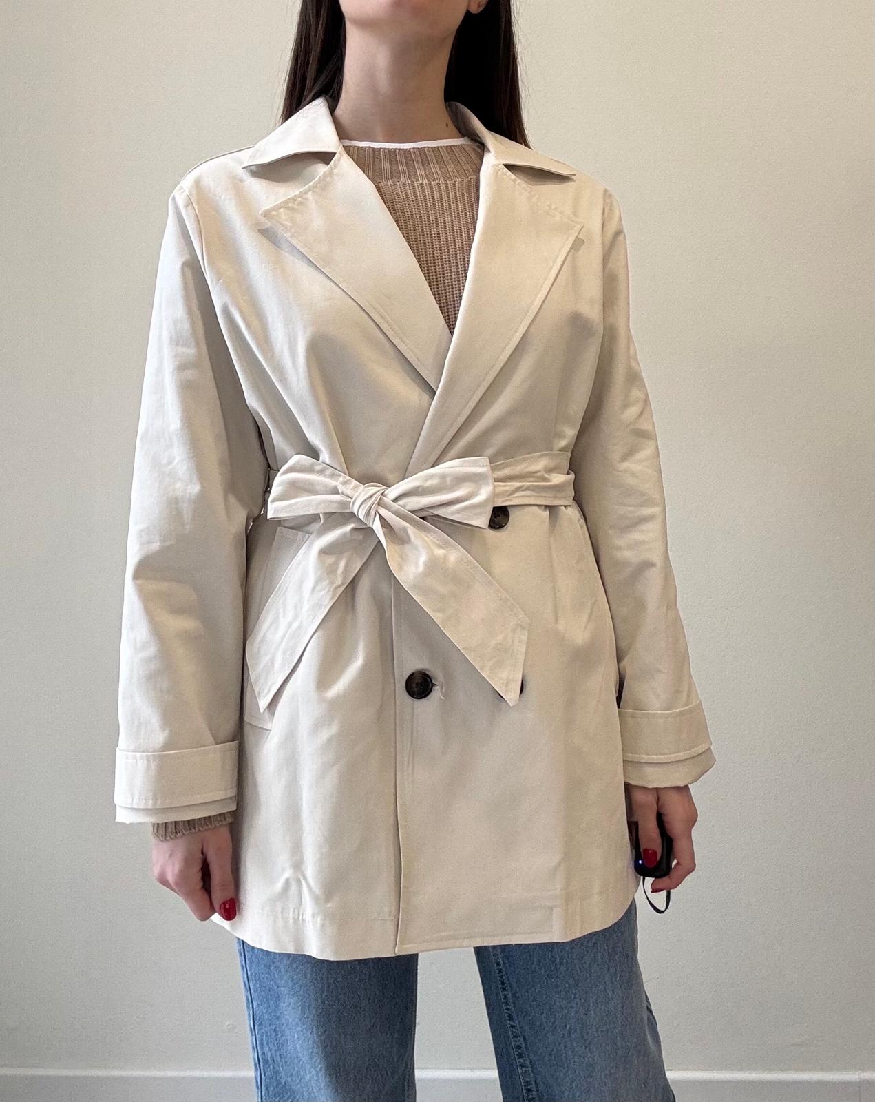 Susy Mix Trench c/Cintura Crema - Dolcevita Store Montesilvano